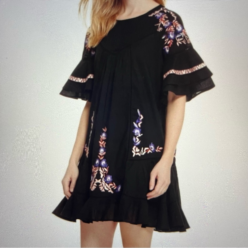 Free People Pavlo bohemian style, babydoll, embroidered, coastal core dr…